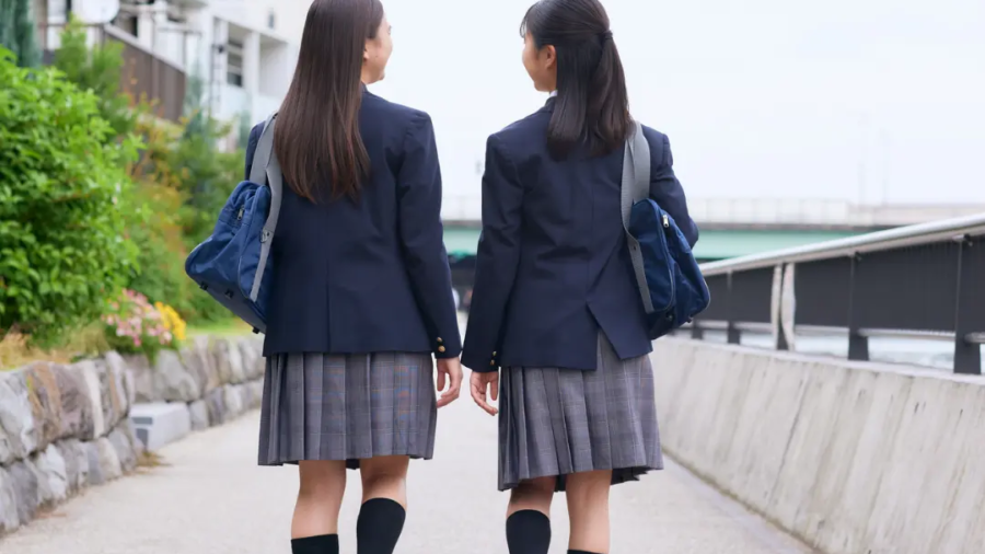 Students wearing school uniforms in a private school, representing equality, discipline, safety, and school identity.